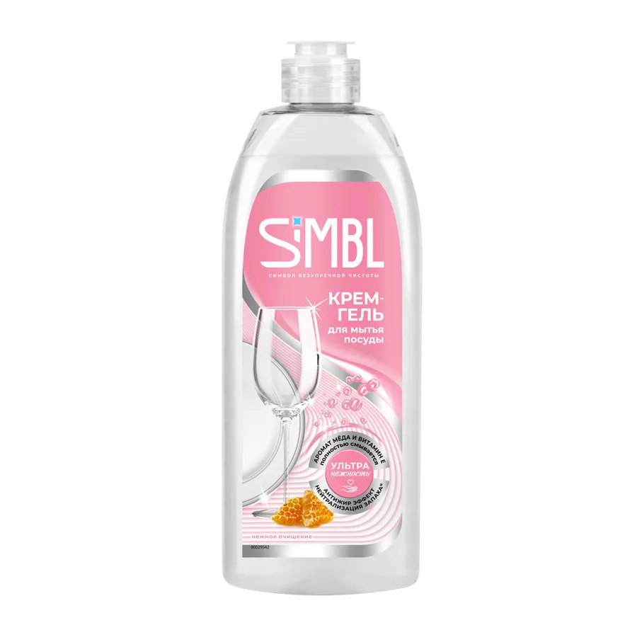 SIMBL КРЕМ-ГЕЛЬ ДЛЯ РУЧНОГО МЫТЬЯ ПОСУДЫ НЕЖНОЕ ОЧИЩЕНИЕ 10X450МЛ (МЕД)