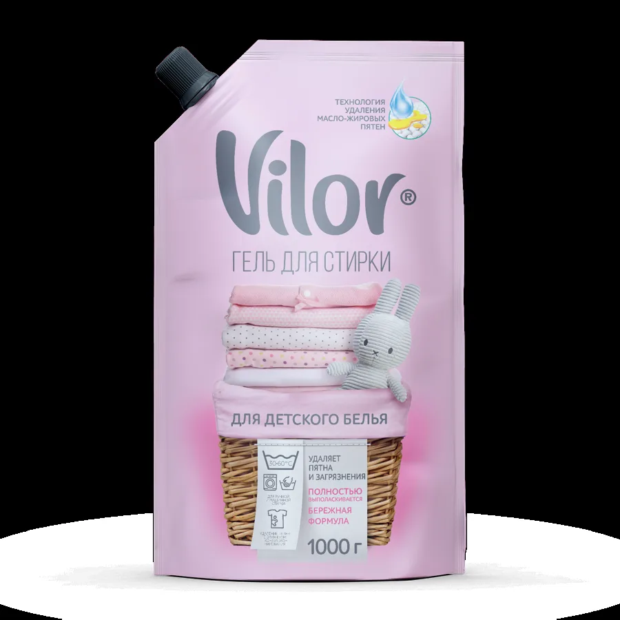 Гель для стирки Vilor, для детского белья, дой-пак, 1000г