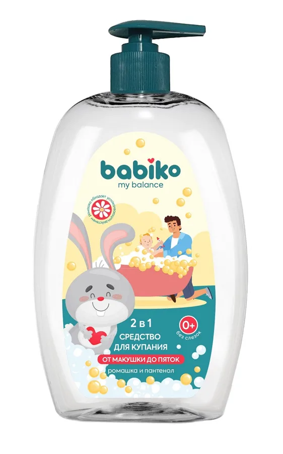 Средство для купания Babiko Мой баланс (My balance) Ромашка и пантенол, 2в1, 0+, 750мл