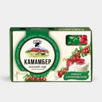 Сыр мягкий АТОН Камамбер с брусничным соусом 100г