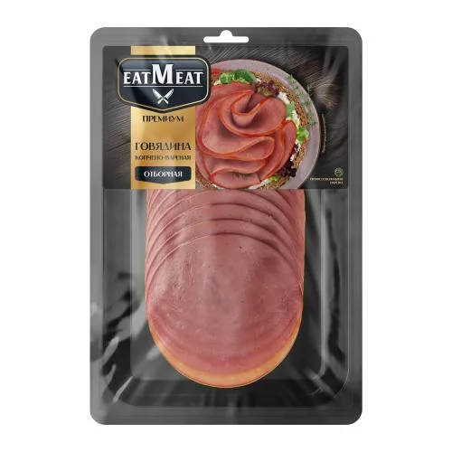 Говядина отборная копчено-вареная нарезка EatMeat Premium 80г