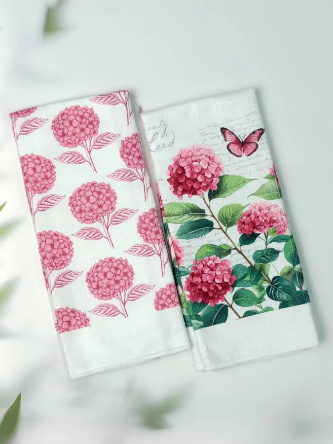 Набор кухонных полотенец Floral Season Гортензия, микрофибра, 2шт