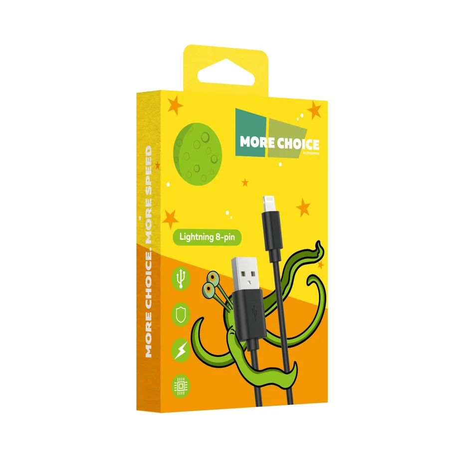 Кабель Light More Сhoice 8-pin K13i, для Apple, цвет: черный