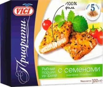 Рыбные порции VICI из филе в панировке с семенами 300г