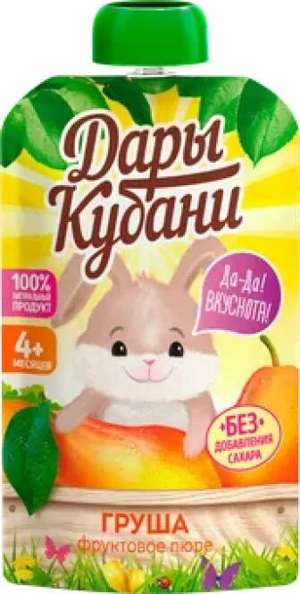 Пюре фруктовое Дары Кубани Груша, 90 г