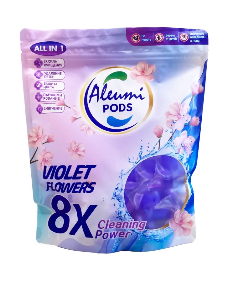 Капсулы для стирки Aleumi Violet Flowers 7г 30шт пакет