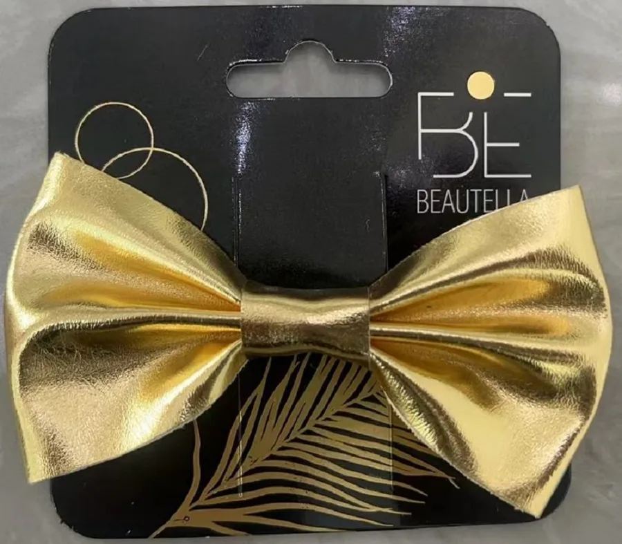 Заколка для волос Beautella Подиум Бант, размер: 8 см, цвет: золото