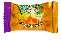 Конфеты КРЕМЛИНА Курага шоколадная с грецким орехом весовые · цена за 100 грамм