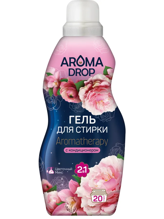 Гель для стирки с кондиционером Aroma Drop 2в1 Aromatherapy Цветочный микс, 1л