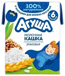 Каша АГУША Засыпай-ка злаковая бзмж 1.8% т/пак 190мл