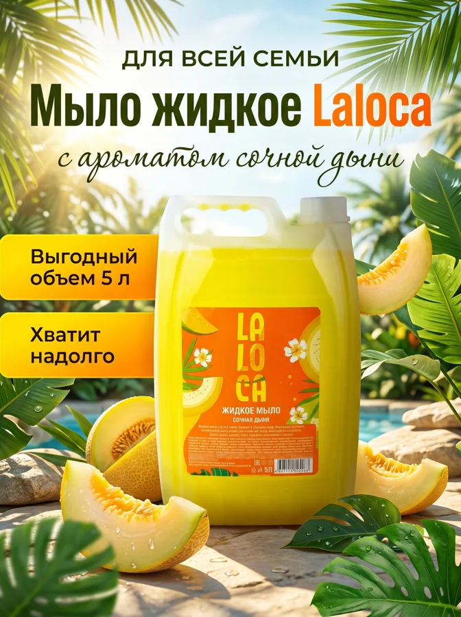 Мыло жидкое Laloca Сочная дыня, 5 л