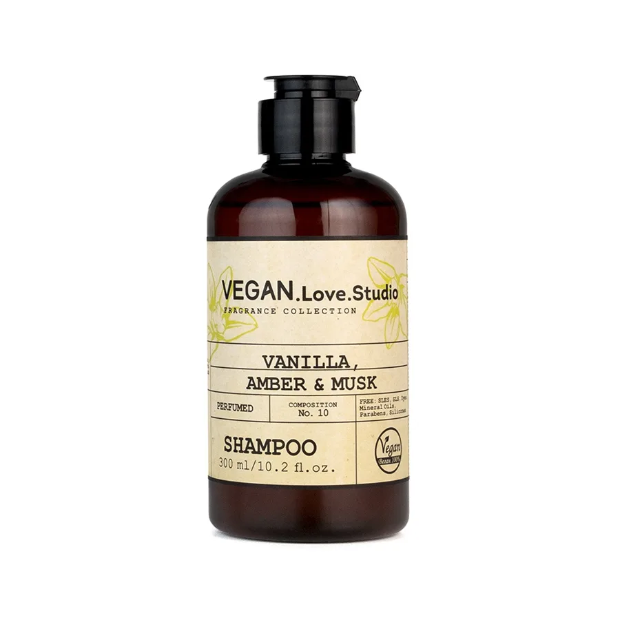 Шампунь Vegan.Love.Studio Vanilla, Amber, Musk, парфюмированный, 300мл
