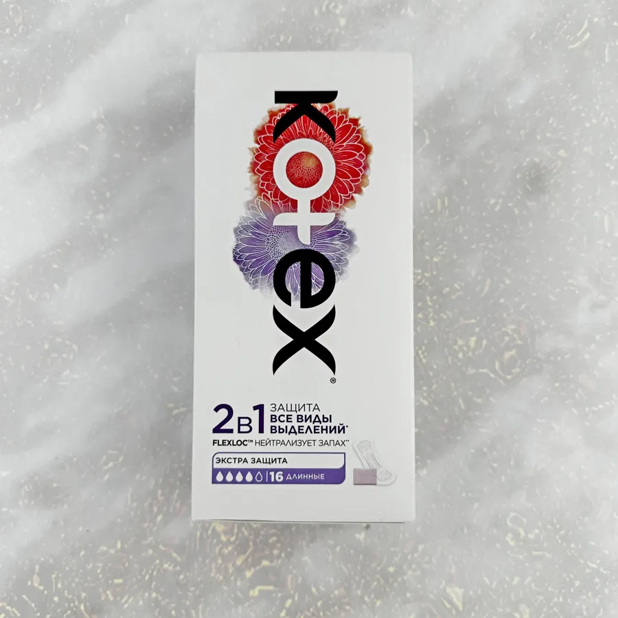 Прокладки ежедневные Kotex 2в1 Длинные, 4 капли из 5, экстра защита, 16шт