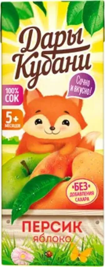 Сок Дары Кубани яблочно-персиковый, 0,2 л