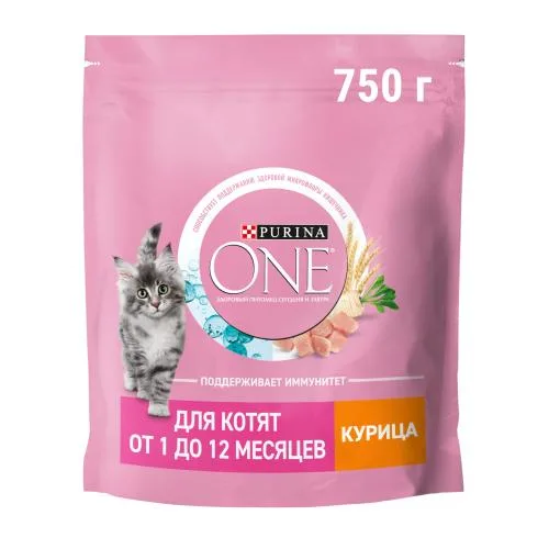 Сухой корм для котят с курицей и злаками Purina ONE 750г