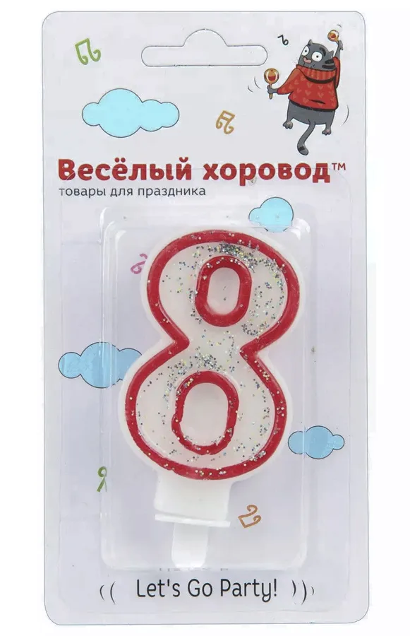 Свеча для торта Классик N8 красная