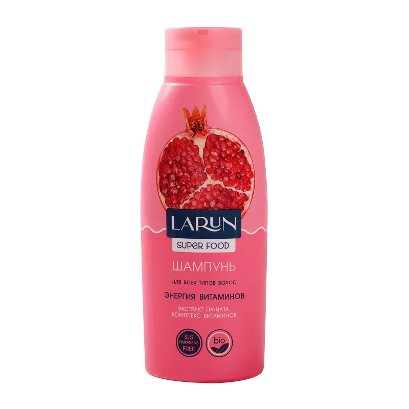 Шампунь Larun Super Food Энергия витаминов, для всех типов волос, 500мл