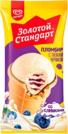 МОРОЖЕНОЕ ИНМАРКО ЗОЛОТОЙ СТАНДАРТ, ПЛОМБИР С ТАЁЖНОЙ ЧЕРНИКОЙ, 12%, 93 Г