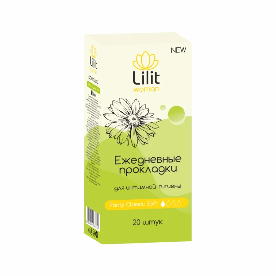 Прокладки гигиенические ежедневные Lilit Панти софт, ромашка, 1 капля из 4, 20шт