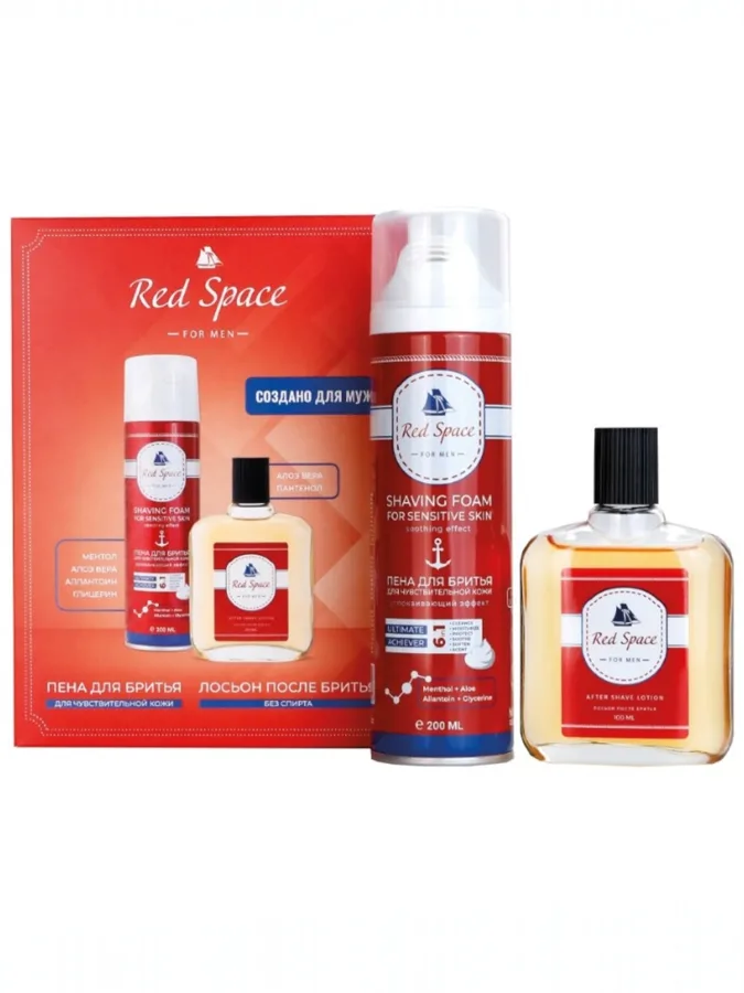 Набор подарочный мужской Delta Parfum Red Space: пена для бритья 200мл, лосьон после бритья 100мл