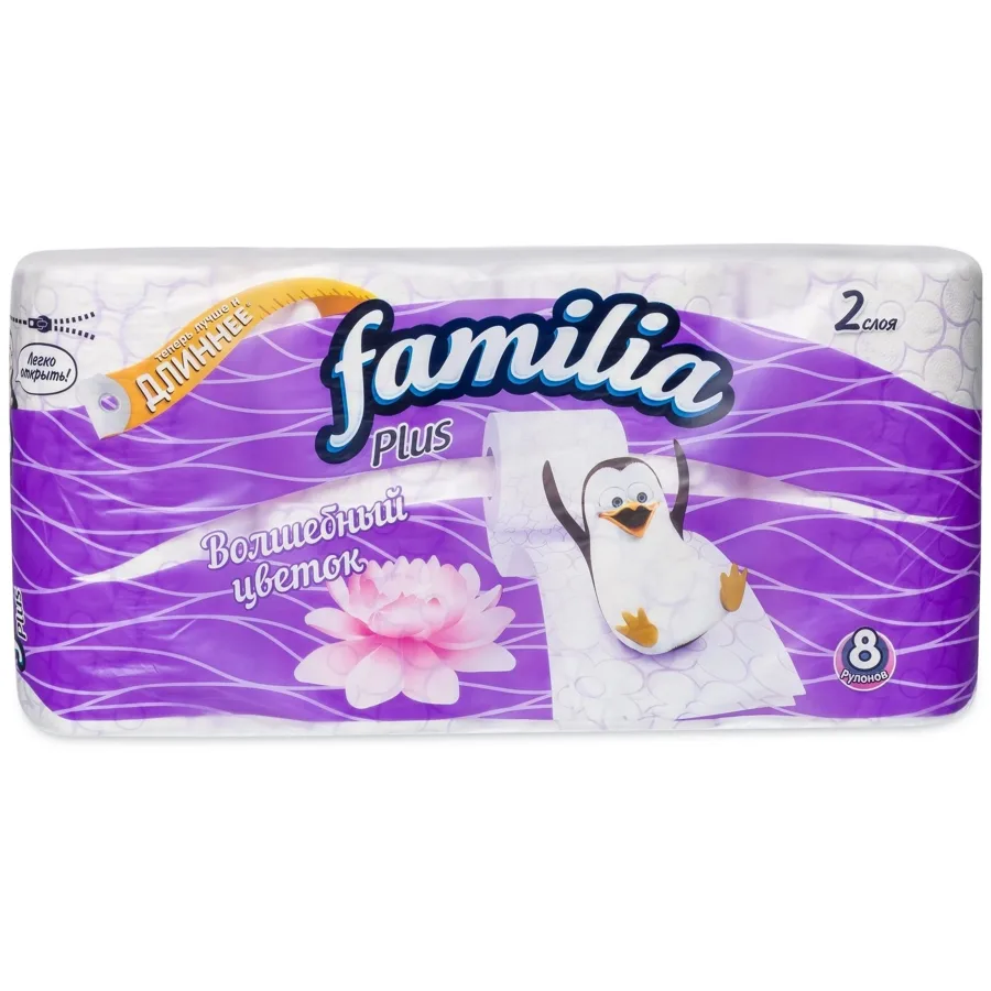 Туалетная бумага Familia Плюс 2сл. 8шт волшебный цветок