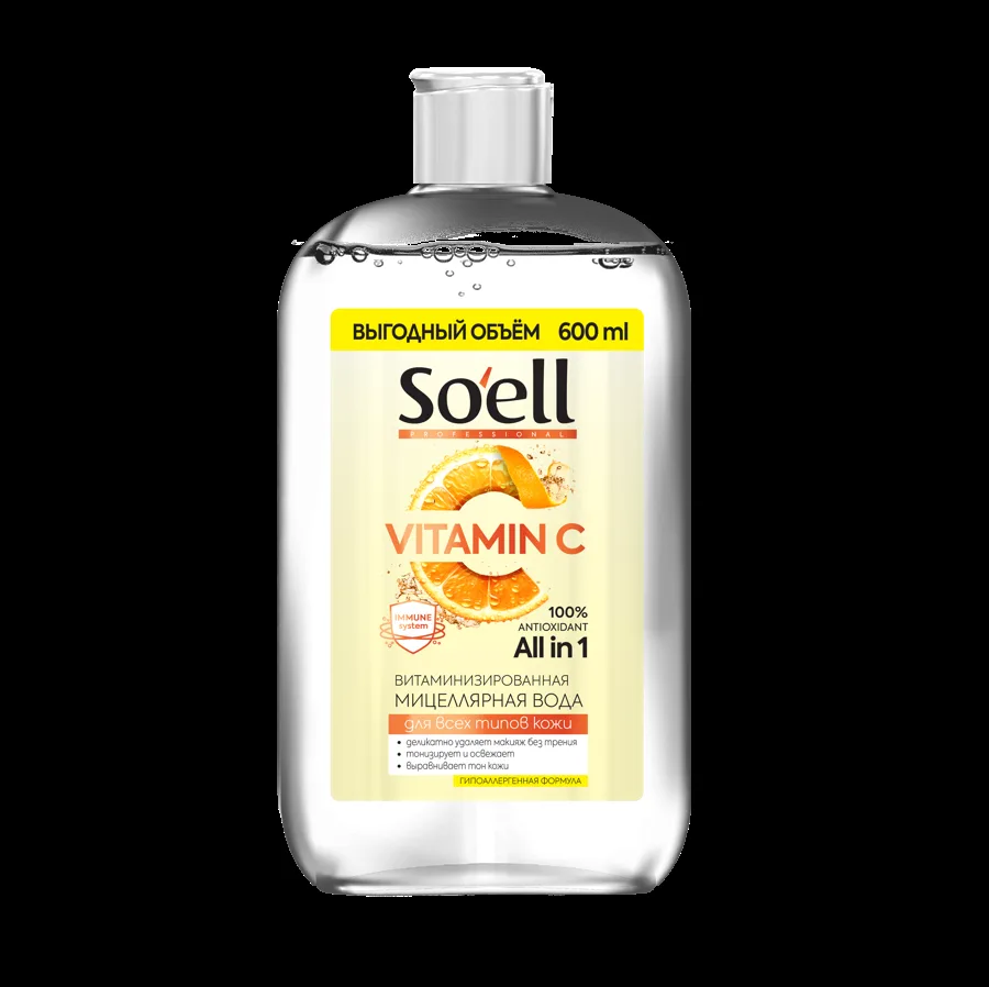 Мицеллярная вода Soell Professional, витаминизированная, 600мл
