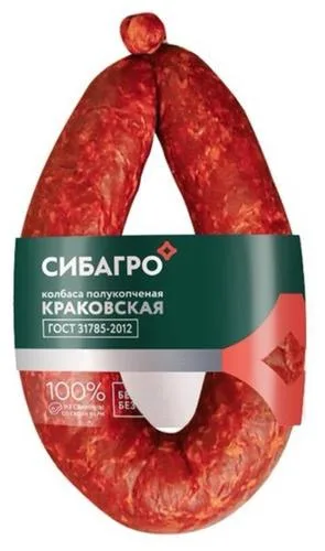 Колбаса Сибагро Краковская полукопченая 350г