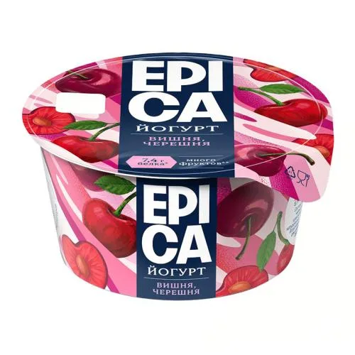 Йогурт Epica с вишней и черешней 4.8% 130г