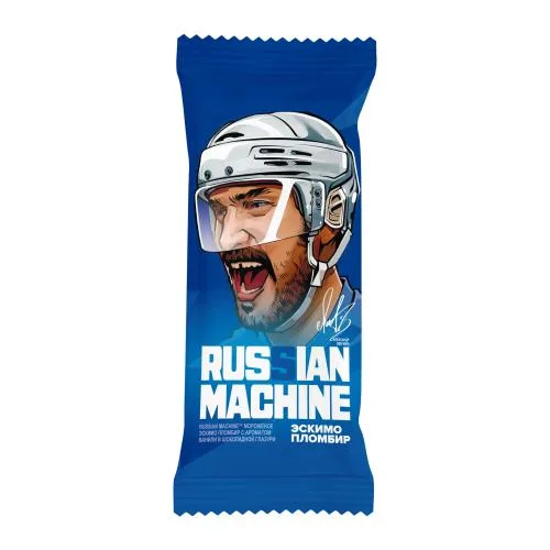 Мороженое эскимо пломбир в шоколадной глазури Russian Machine 15% 80г