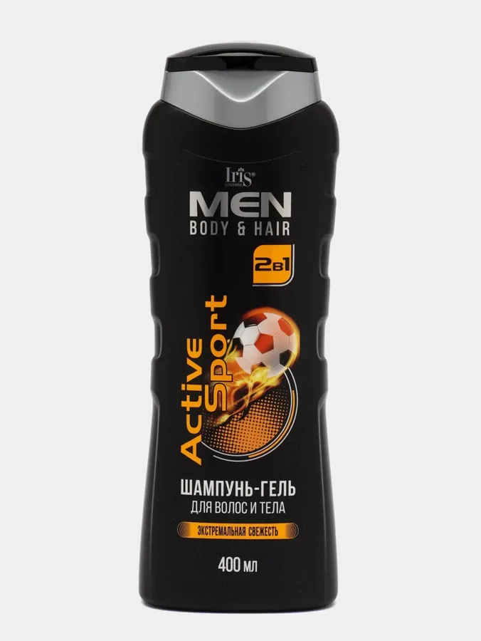 Шампунь-гель для волос и тела Iris Men Active Sport, 400мл