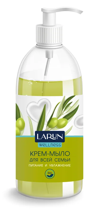 Крем-мыло жидкое Larun Wellness Питание и увлажнение, 1л
