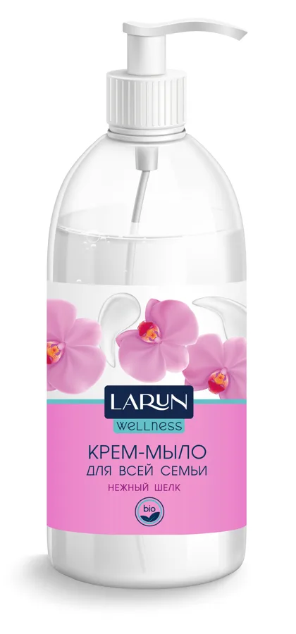 Крем-мыло жидкое Larun Wellness Нежный шелк, 1л