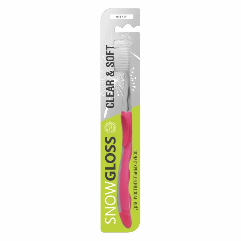 Зубная щетка SnowGloss Clear&Soft, мягкая щетина, в ассортименте