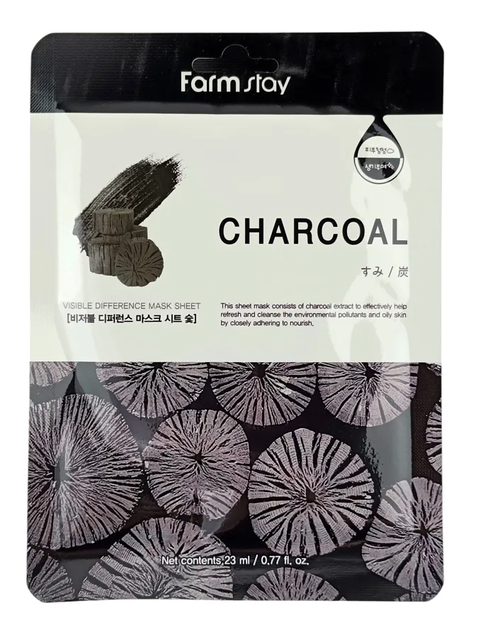 Маска для лица тканевая FarmStay Charcoal, 23 мл