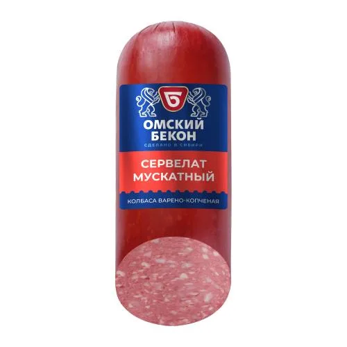Сервелат Омский бекон Мускатный варено-копченый 350г