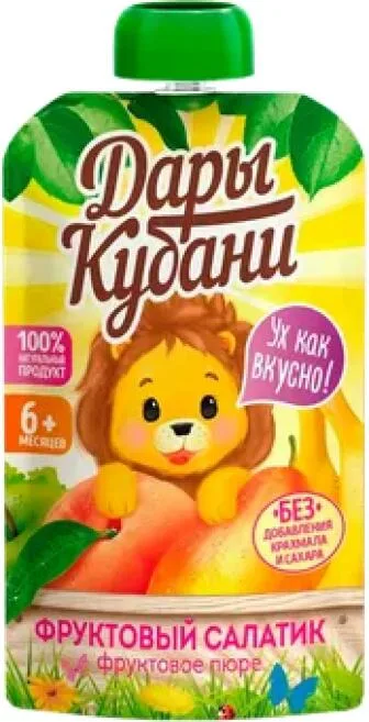 Пюре фруктовое Дары Кубани Фруктовый салатик 90г