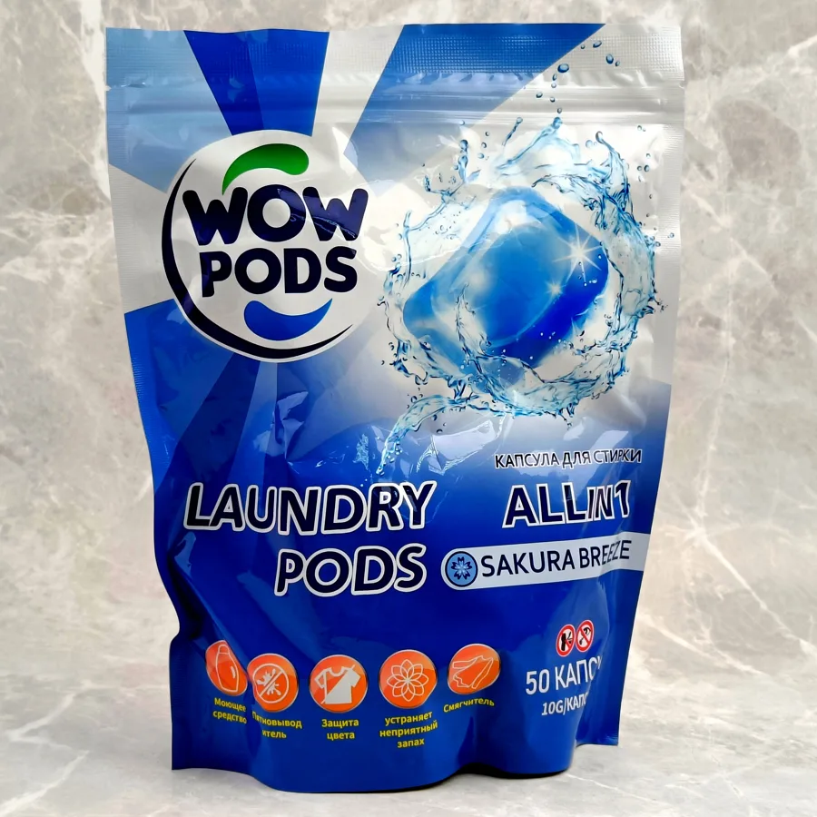 Капсулы для стирки Wow Laundry Pods Sakura Breeze, 50шт