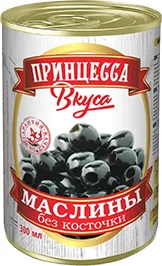 МАСЛИНЫ ПРИНЦЕССА ВКУСА, БЕЗ КОСТОЧКИ, 280 Г