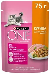 Корм для котят ПУРИНА ВАН с курицей и морковью 75г