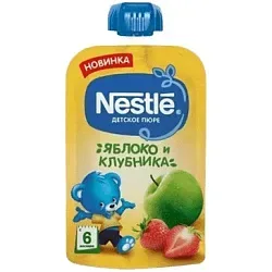 Пюре НЕСТЛЕ яблоко клубника м/у 90г