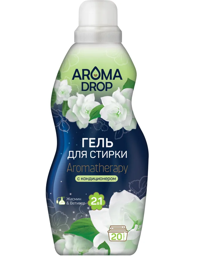 Гель для стирки с кондиционером Aroma Drop 2в1 Aromatherapy Жасмин и Ветивер, 1л
