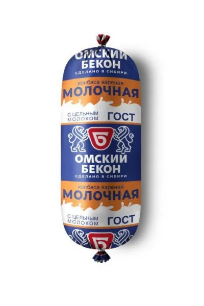 Колбаса Омский бекон Молочная вареная 380г и/о/8