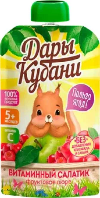 Пюре фруктовое Дары Кубани Витаминный салатик, 90 г