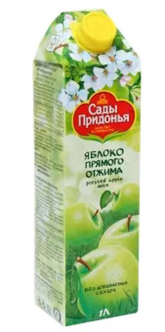 Сок яблоко прямого отжима Сады Придонья, 1мл
