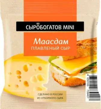 Сыр Сыробогатов Mini слайсы, Маасдам, 112 г