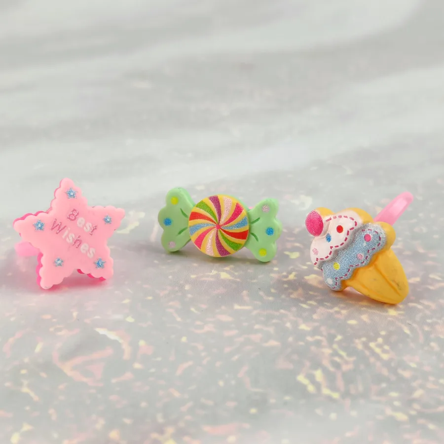 Набор детских колец Beautella Lollipops Вкусный микс, 3 шт