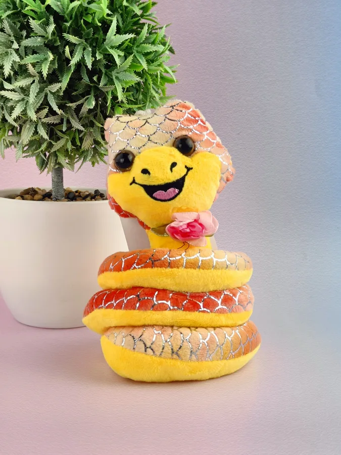 Игрушка мягкая Jile Toys Змеёныш, размер: 17 см, цвет: розовый