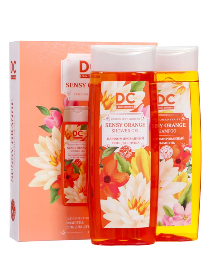 Набор подарочный женский Delta Parfum Sensy Orange: гель для душа 250мл, шампунь 250мл