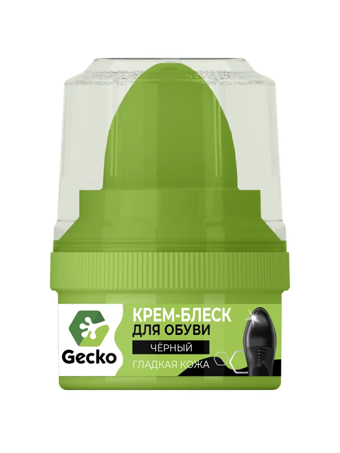 Крем-блеск для обуви Homex Gecko, черный, 60мл
