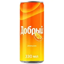 Газ.напиток ДОБРЫЙ апельсин с витамином С ж/б 0.33л